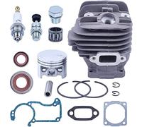 Nikasil de 44,7 mm Big Bore Cilindro Pistón Kit Para Stihl 026 MS260 026PRO Piezas de repuesto con juego de sellos de aceite Aguja Bujía de rodamiento