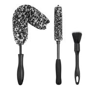 NIKCOSMK Kit de 3 cepillos de Rueda para Limpiar Ruedas y neumáticos, Cepillo de Ruedas y Llantas, cepillos de Detalles de Coche, Flexible y Duradero, Juego de cepillos de Limpieza de Llantas de