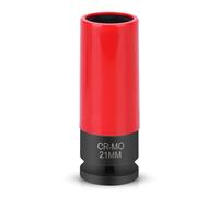 Nikcrlo Llave de impacto de 1/2 pulgadas, 21 mm, acero CR-MO, protege llantas individuales y tuercas de rueda con manga protectora