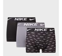 Nike Underwear Hombre Logo Print Trunks Paquete de 3 - Estampado Moderno Integral, Elástico, Ajuste cómodo, Nike Logo Print/Cool Grey/Black, XS