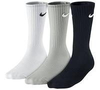Nike 3P YTH CTN Cush Crew W/Moist, Calcetines unisex niños, pack de 3 unidades, Blanco / Negro / Gris, S (34-38)
