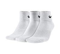 Nike 3PPK Cushion Quarter, Calcetines unisex, paquete de 3 unidades, Blanco / Negro, S (34-38)
