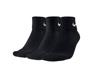 Nike 3PPK Cushion Quarter, Calcetines unisex, paquete de 3 unidades, Negro / Blanco, M (38-42)