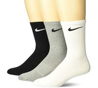Nike Soken Lightweight Crew Paquete de 3 Pares Calcetines, Hombre, Multicolor (Grey Heather/Black/White), 34-38 EU