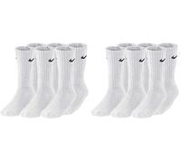 NIKE 3Ppk Value Cotton Crew - Calcetines unisex, color blanco/negro, talla M/ 38-42 (Paquete de 2)