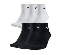 Nike 5 pares de calcetines cortos para mujer y hombre, hasta el tobillo, color blanco, negro, deportivos, tallas 34, 36, 38, 40, 42, 44, 46, 48, 50, blanco y negro, M