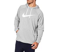 Nike 885818-063, Sudadera con Capucha Para Hombre, Gris (Dark Grey Heather/White), Large