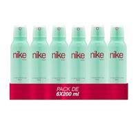 NIKE - A Sparkling Day Pack de 6 x 200 ml, Desodorante Mujer Spray, Desodorante Antimanchas para Todo Tipo de Piel, 0% Sales de Aluminio, Larga Duración, Fragancia Floral Oriental