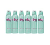 NIKE - A Sparkling Day Pack de 6 x 200 ml, Desodorante Mujer Spray, Desodorante Antimanchas para Todo Tipo de Piel, 0% Sales de Aluminio, Larga Duración, Fragancia Floral Oriental