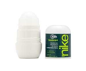 NIKE - A Spicy Attitude 50 ml, Desodorante Hombre Roll-On, Desodorante Antimanchas para Piel Sensible, 0% Alcohol y 0% Sales de Aluminio, de Larga Duración, Fragancia Cítrica Aromática