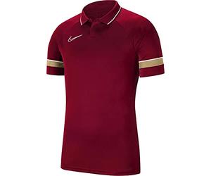 Nike Academy 21 Polo, Rojo/Blanco/Dorado/Blanco, 10-12 años Unisex Adulto