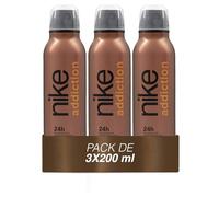 NIKE - Addiction Man Pack 3 x 200 ml, Desodorante Hombre, Formato Spray, Eau de Toilette Natural y Masculina, Aroma Frutal de Pera, Higo y Mandarina, Fragancia Fresca y de Larga Duración