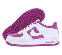 Nike Air Force 1 - Zapatos para niños grandes (HQ3249-043, platino puro/azul glaciar/plateado metálico), Blanco/fucsia intenso, 4.5 Big Kid