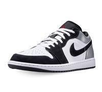 Nike Air Jordan 1 Low SE - Tenis para hombre, Blanco/Negro/Plata Mate/Rojo Fuego, 45 EU