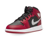 Nike Air Jordan 1 Mid GS - Tenis para niño, negro/rojo/blanco (black/gym red/white), 7 Big Kid