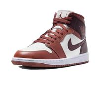 NIKE Air Jordan 1 Mid, Sneaker Mujer, Dusty Peach Night Maroon Sail White, 38 EU