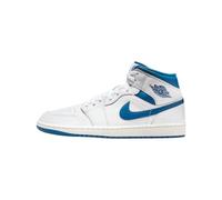 Nike Air Jordan 1 Mid - Tenis Deportivos para Hombre, de Baloncesto, a la Moda, Blanco/Azul, 44 EU
