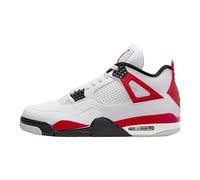 Nike Air Jordan 4 Retro - Tenis para hombre, Blanco puro/rojo fuego/negro, 11