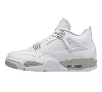 Nike Air Jordan 4 Retro White Oreo para hombre, blanco/gris tecnológico/negro/rojo fuego, talla 11