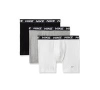 Nike All Day Cotton Stretch Boxer Brief W/Fly Underwear (3-Pack) Ropa Interior de Hombres, Blanco/Gris Jaspeado/Negro (White/Heather Grey/Black), Medium (Pack de 3)