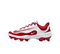 Nike Alpha Huarache Elite 4 - Tacos de béisbol bajos para hombre, blanco/rojo (White/University Red), 45.5 EU