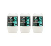 NIKE - Aromatic Addiction Pack de 3 x 50 ml, Desodorante Hombre Roll-On, Desodorante Antimanchas para Piel Sensible, 0% Alcohol y 0% Sales de Aluminio, Larga Duración, Fragancia Amaderada Especiada