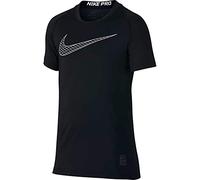 Nike B NP Top SS Fttd T-Shirt, Niños, Black/Black/White/(White), S
