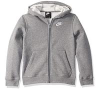 Nike B NSW Hoodie FZ Club Sudadera, Niños, Carbon Heather/Smoke Grey/(White), XS
