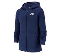 Nike B NSW Hoodie FZ Club Sudadera, Niños, Midnight Navy/Midnight Navy/(White), S