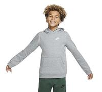 Nike B NSW Hoodie Po Club Sudadera con Capucha para Niños, Color Negro (Carbon Heather/White), S (128-137 CM)