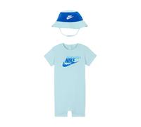 NIKE B NSW PE Romper BKT Hat Set, G25 - GLACIER BLUE, 12 Months