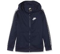 Nike B NSW Repeat FZ Poly Hood Sudadera, Niños, Obsidian/White, M