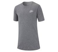 Nike Sportswear T-Shirt B/G Camiseta de Manga Corta, Niños, Gris (Dark Grey Heather/White), S (128-137 CM)