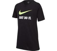 Nike B NSW tee JDI Swoosh T-Shirt, Niños, Black/(Volt), XS