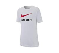 Nike B NSW tee JDI Swoosh T-Shirt, Niños, White/(University Red), XS