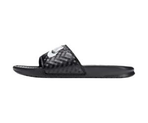 NIKE Benassi JDI - Sandalias deslizantes para mujer, para playa, piscina, chanclas, negro y blanco, 40.5 EU