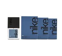 NIKE - Blue Pack de 3 x 30 ml, Colonia Hombre, Formato Viaje en Spray, Perfume Hombre, Eau de Toilette Natural y Masculina, Aroma Frutal Amaderado, Fragancia Fresca