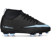 Nike - Bota de fútbol Zoom Mercurial Superfly 10 Club FG/MG Niño, Unisex, Black-Ice Blue, 1Y