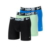 NIKE Boxer Brief 3Pk Underwear in Dri-Fit Essential Micro, Juego de 3 Boxers Hombre - 0000KE1157, Photo Blue/Vapor Green/Black Alcmy WB, XL