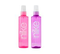 NIKE - Bruma Corporal Perfumada Pack 2 x 200 ml, Ultra Pink + Ultra Purple, Bruma para Mujer, Body Mist, Fragancia Fresca, de Larga Duración, Fácil de Aplicar, Secado Rápido, Formato Spray