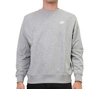 Nike BV2666 M NSW Club CRW FT Sweatshirt Mens dk Grey Heather/White L
