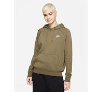 Nike BV4124 W NSW ESSNTL FLC PO Hoodie Sweatshirt Women's Medium Olive/White L