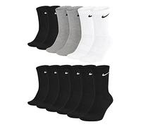 NIKE Everyday Cushioned, Calcetines Hombre, Negro, M Paquete De 3