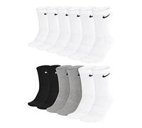 NIKE Everyday, Calcetines Unisex Adulto, Blanco, M Paquete De 3
