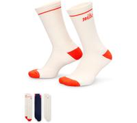 Nike - Calcetines Everyday Cushioned Cre(3 Pares) 144 Mujer, Mujer, Sail Midnight Navy-Midnight Navy Picante Red-, S [34 - 38]