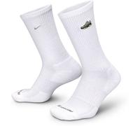 Nike - Calcetines Everyday Cushioned Crew (1 par), Unisex, White-Medium Ash, L