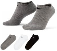 Nike - Calcetines Everyday Lightweight No-Show (3 Pares), Unisex, White-Carbon Heather-Black, L [42 - 46]