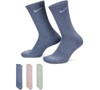 Nike - Calcetines Everyday Plus Cushioned Crew (3 Pares), Unisex, Ashen SlateWhite-Platinum VioletWhite-Lig, L [42 - 46]