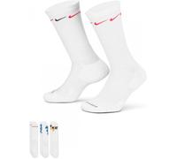 Nike - Calcetines Everyday Plus Cushioned Crew (3 Pares), Unisex, White, XL [46 - 50]