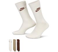 Nike - Calcetines Sportswear Everyday Essential (3 pares), Unisex, Sailfauna Brown-Desert Khakisail-Fauna Brownl, L